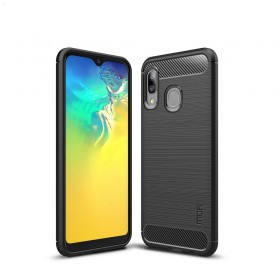 Samsung Galaxy A20e Kohlefaser Cover Gebürstet MOFI