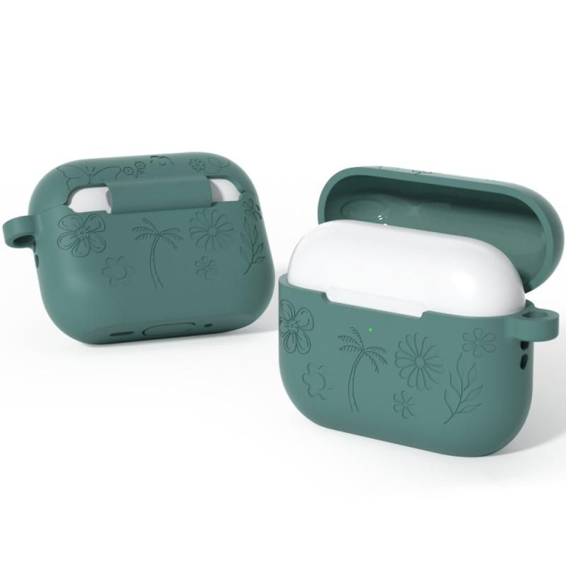AirPods Pro 3 Hülle mit Blumenmuster und Karabinerhaken