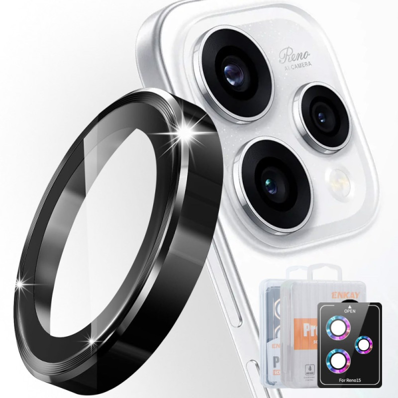 Schutz aus gehärtetem Glas für Oppo Reno 15 5G (Metallringe)