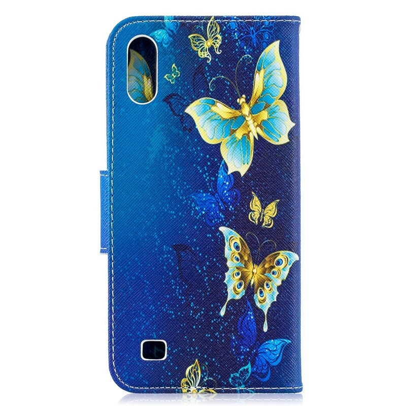 Samsung Galaxy A10 Hülle Goldene Schmetterlinge