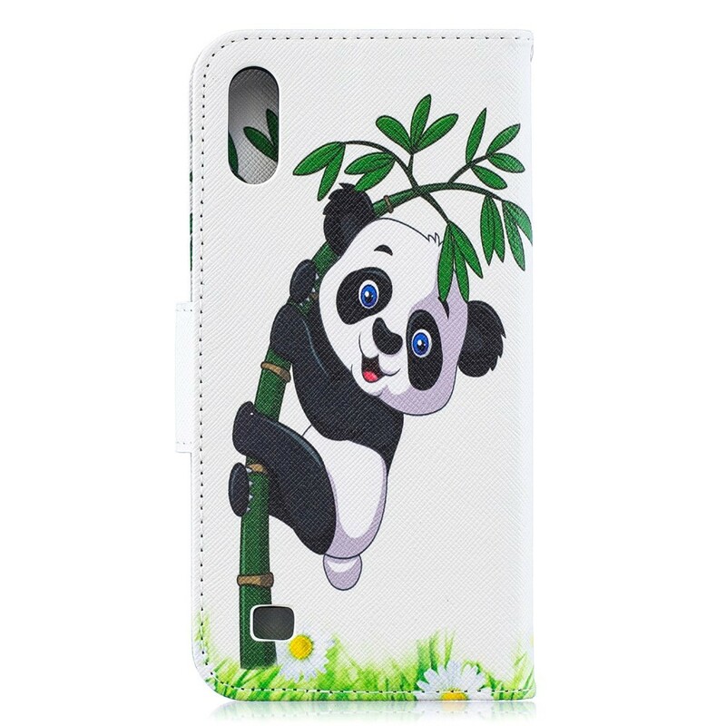 Samsung Galaxy A10 Panda Hülle Auf Bambus