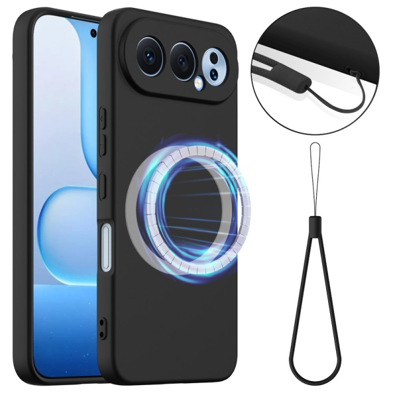 Coque Honor 500 5G Magnétique Silicone Liquide à Lanière