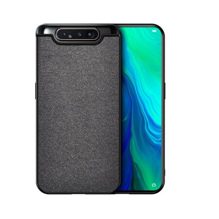 Samsung Galaxy A80 Hülle mit Leder- und Webeffekt