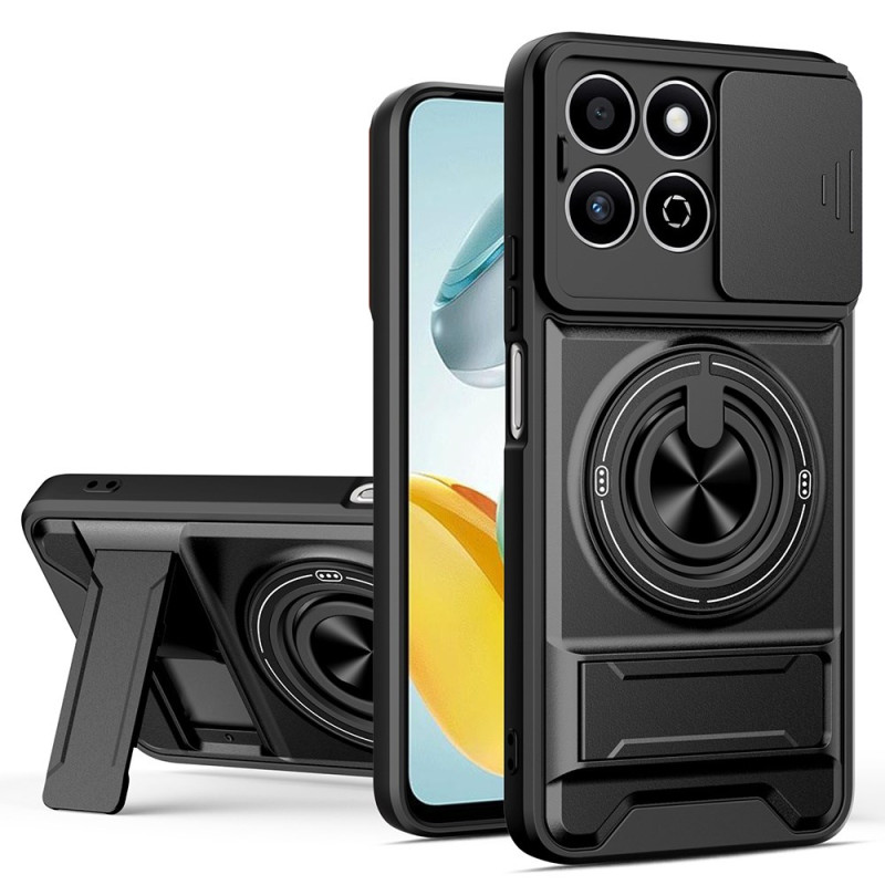Honor X7c 5G / 4G / 200 Smart 5G Magnetisches Cover mit Ringhalter und Schiebe-Kamera-Schutz