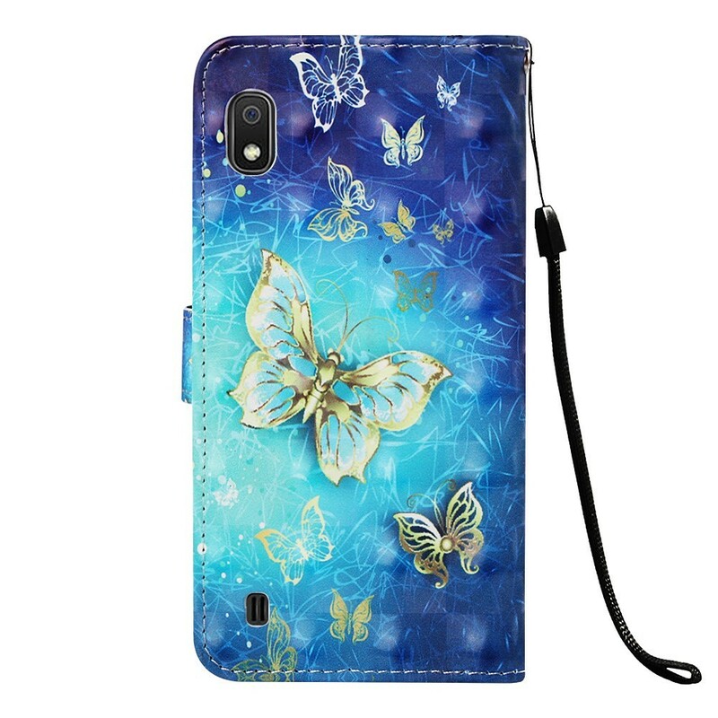 Samsung Galaxy A10 Hülle Goldene Schmetterlinge