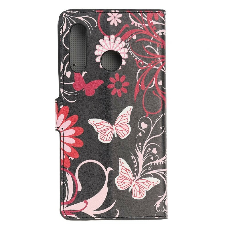 Huawei P Smart Z Hülle Schmetterlinge und Blumen