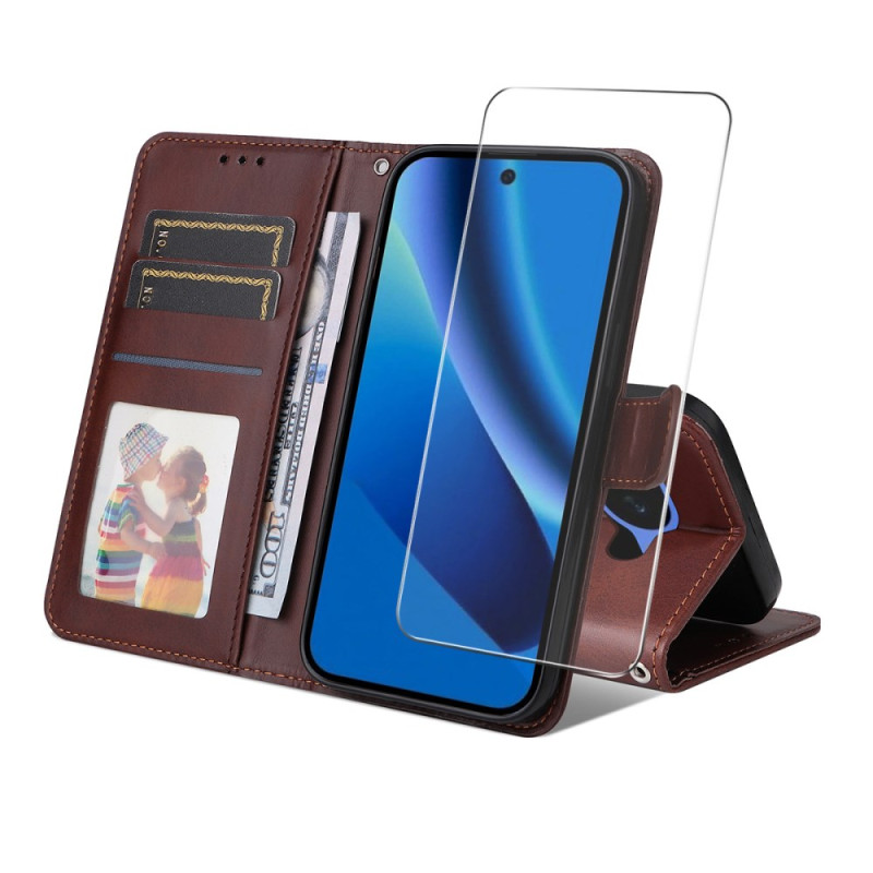 Housse Google Pixel 10a Simili Cuir avec Protecteur Écran