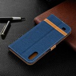Samsung Galaxy A10 Stoff & Lederoptik Tasche mit Riemen