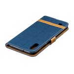 Samsung Galaxy A10 Stoff & Lederoptik Tasche mit Riemen