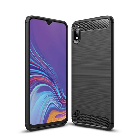 Samsung Galaxy A10 Kohlefaser Cover Gebürstet