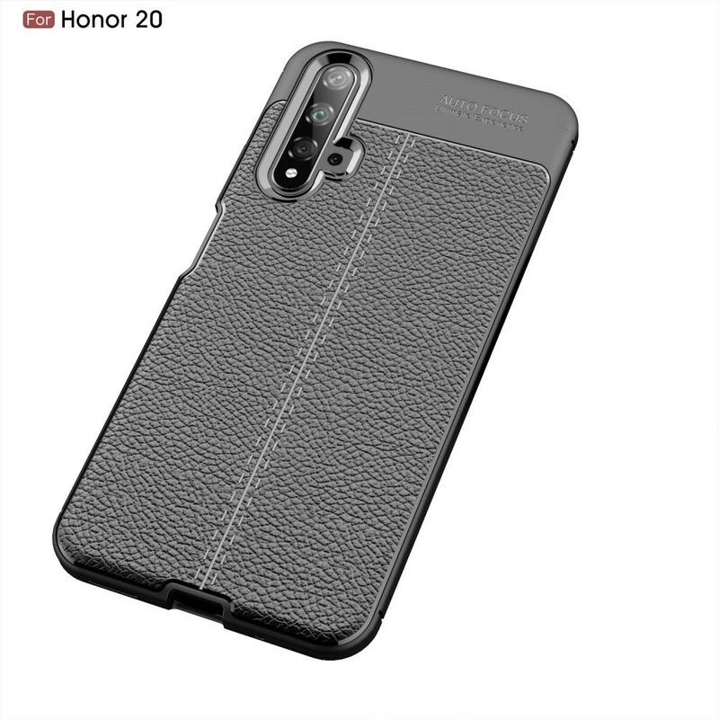 Honor 20 Cover mit Litschi-Leder-Effekt Double Line