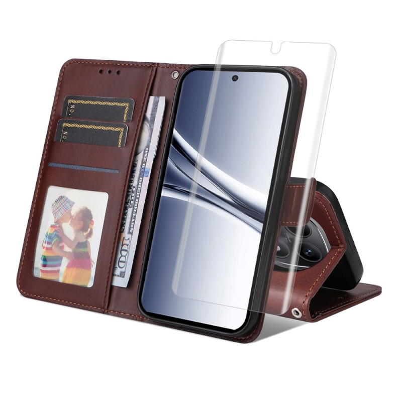 Housse Xiaomi Redmi Note 15 Pro Plus 5G / Poco M8 Pro 5G Simili Cuir avec Protecteur Écran