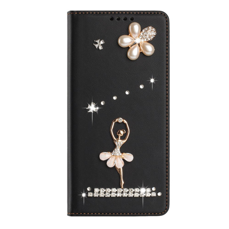 iPhone 17E / 16E Hülle RFID-Schutz und Balletttänzerin Strass (RFID-Schutz)