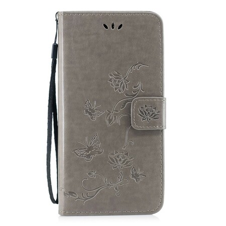 Hülle Huawei P Smart Z Schmetterlinge Und Blumen Mit Riemen