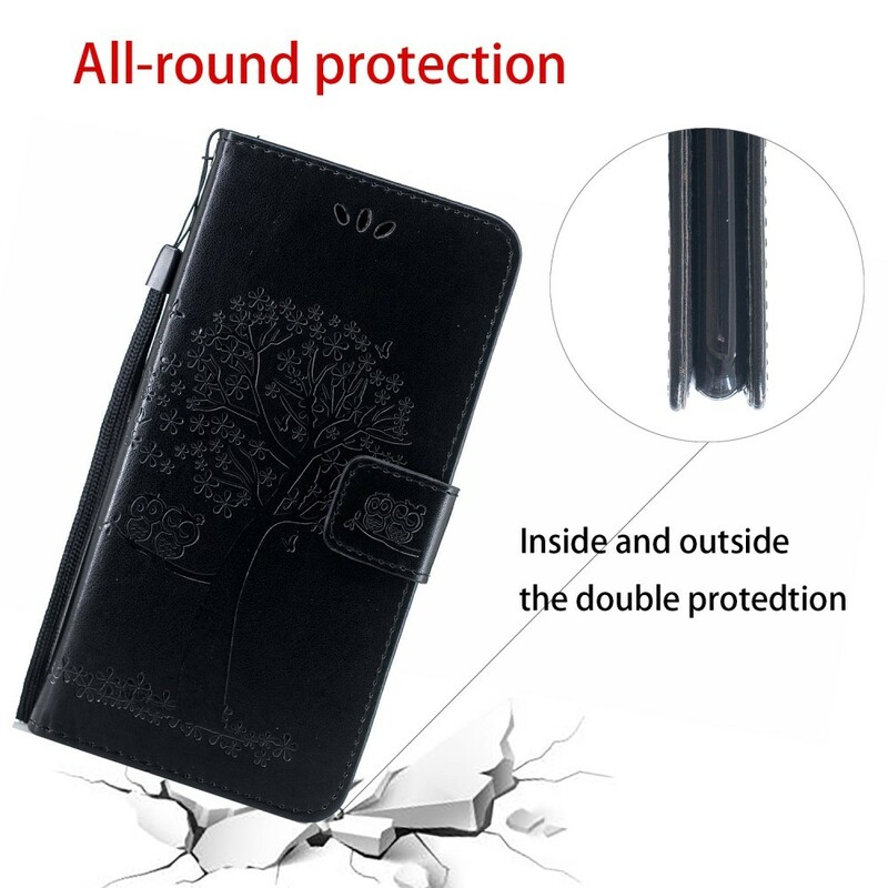 Huawei P Smart Z Hülle Baum und Eulen mit Riemen