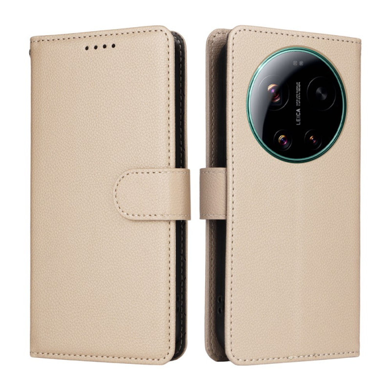 Xiaomi 17 Ultra Hülle mit Uni-Leder-Effekt (RFID-Schutz)