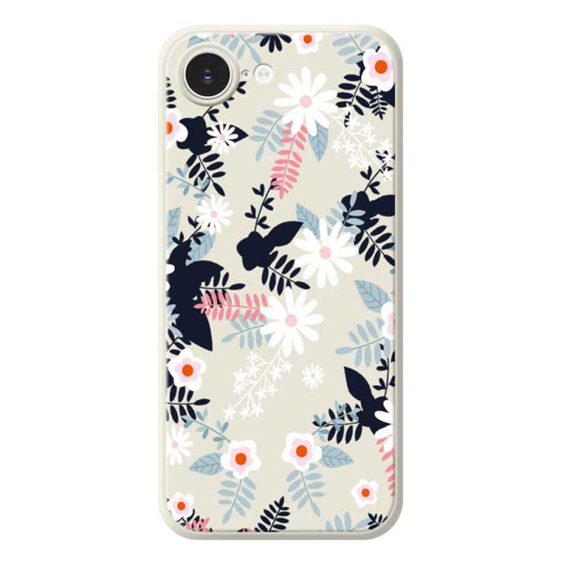 iPhone Cover 17E / 16E Gerader Rand Blumen und Blätter