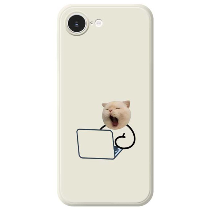 iPhone Cover 17E / 16E Gerader Rand Katze Arbeiter