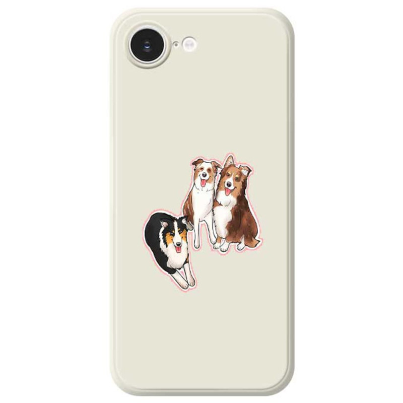 iPhone Cover 17E / 16E Gerader Rand Drei Hunde