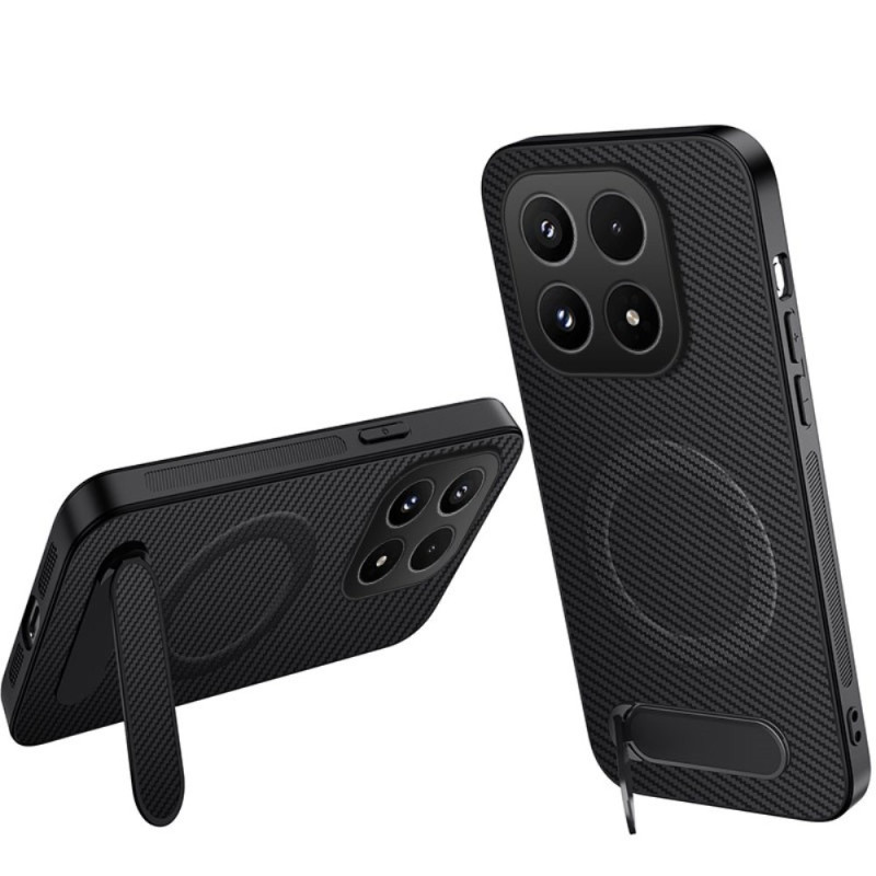 Xiaomi 17 Magnetisches Cover mit Halterung und Kohlefaser Textur
