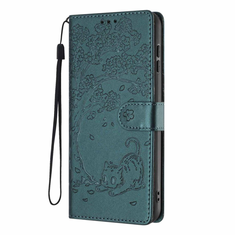 Flip Cover Xiaomi 17 Baum- und Katzenmotiv