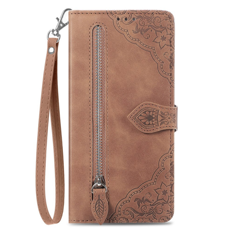 Xiaomi 17 Hülle in Wildlederoptik mit Blumenmuster