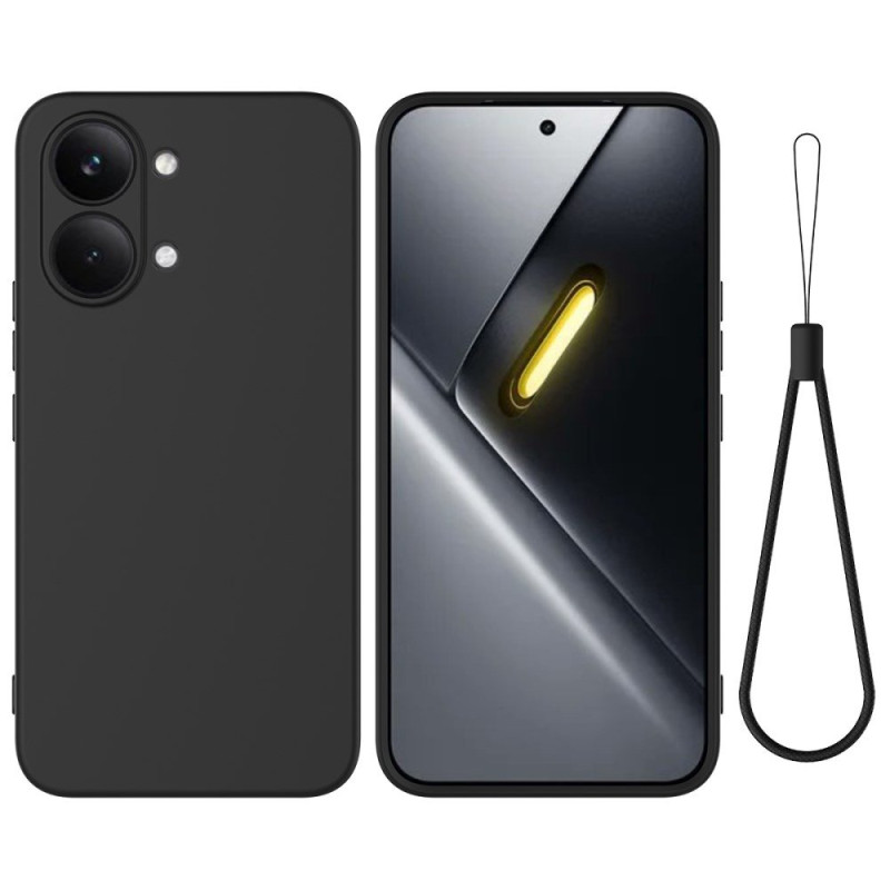 Poco X8 Pro Max 5G Liquide Silikonhülle mit Riemen