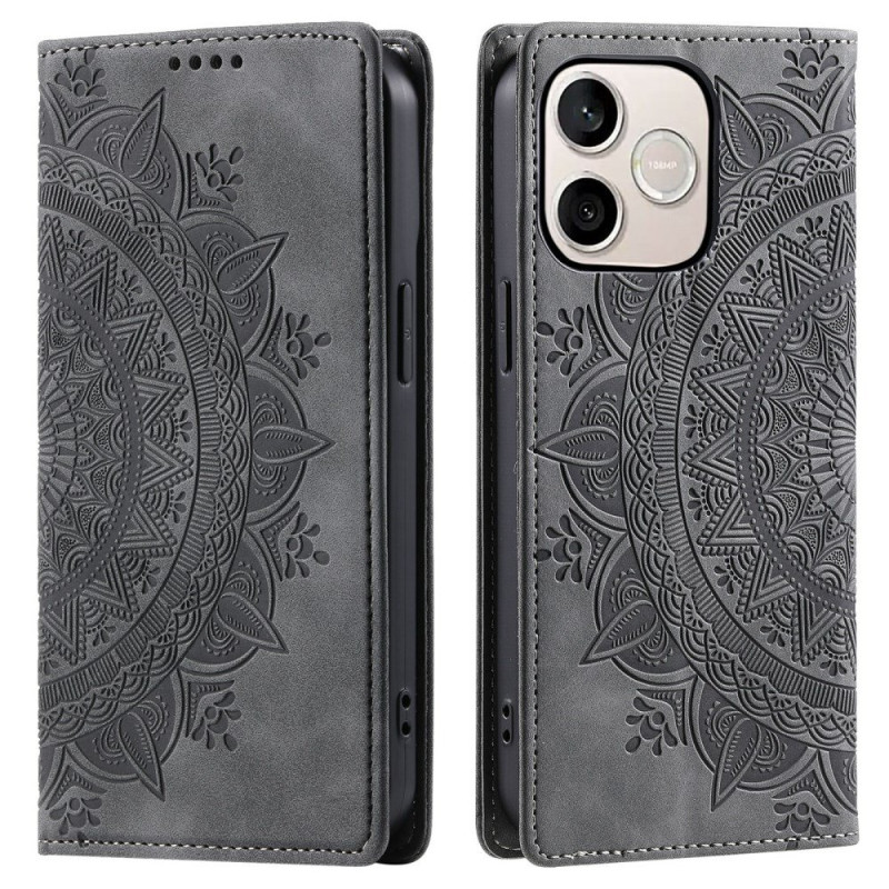 Flip Cover Honor 600 Lite Wildlederoptik Mandala
