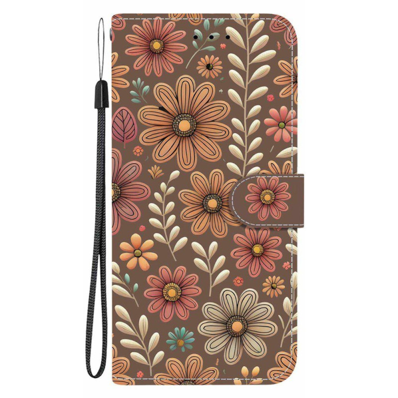 Hülle Oppo A6 5G / A6X 5G / 4G Blumen Braun
