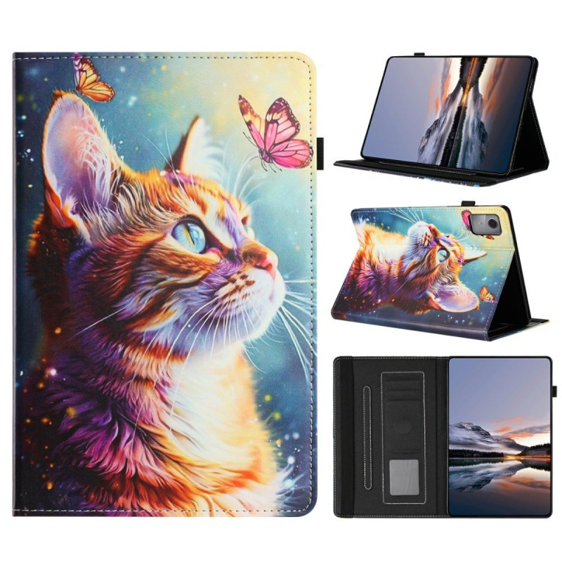 Xiaomi Redmi Pad 2 Tasche Katze und Schmetterlinge