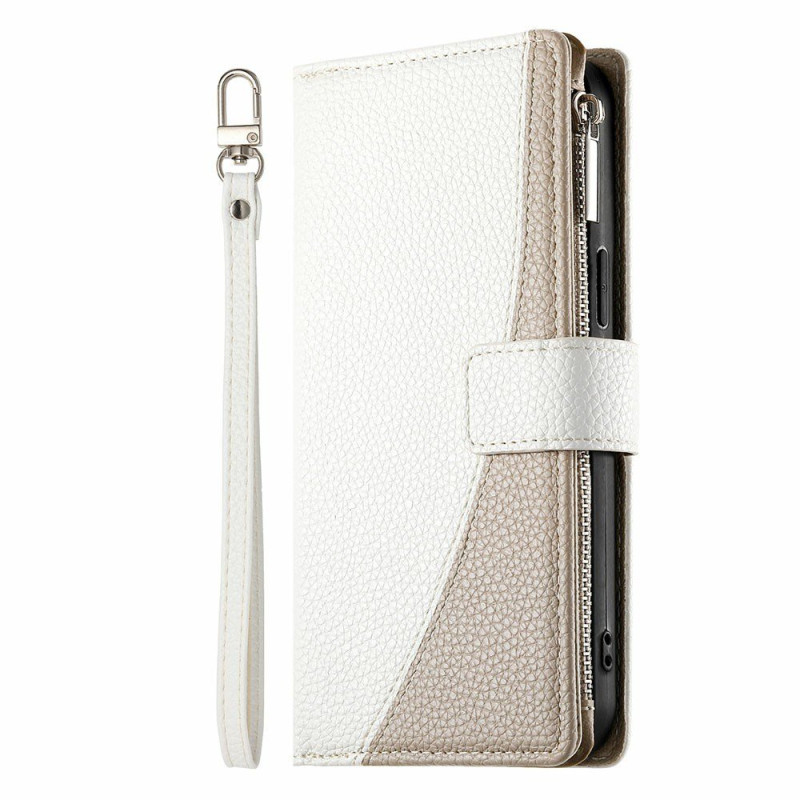 Hülle Oppo A6X 5G / 4G Zweifarbige Brieftasche mit Riemen