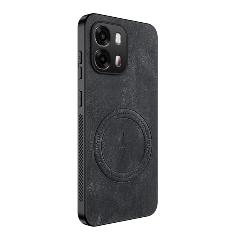 Oppo A6X 5G / 4G Magnetisches Cover mit Lederoptik