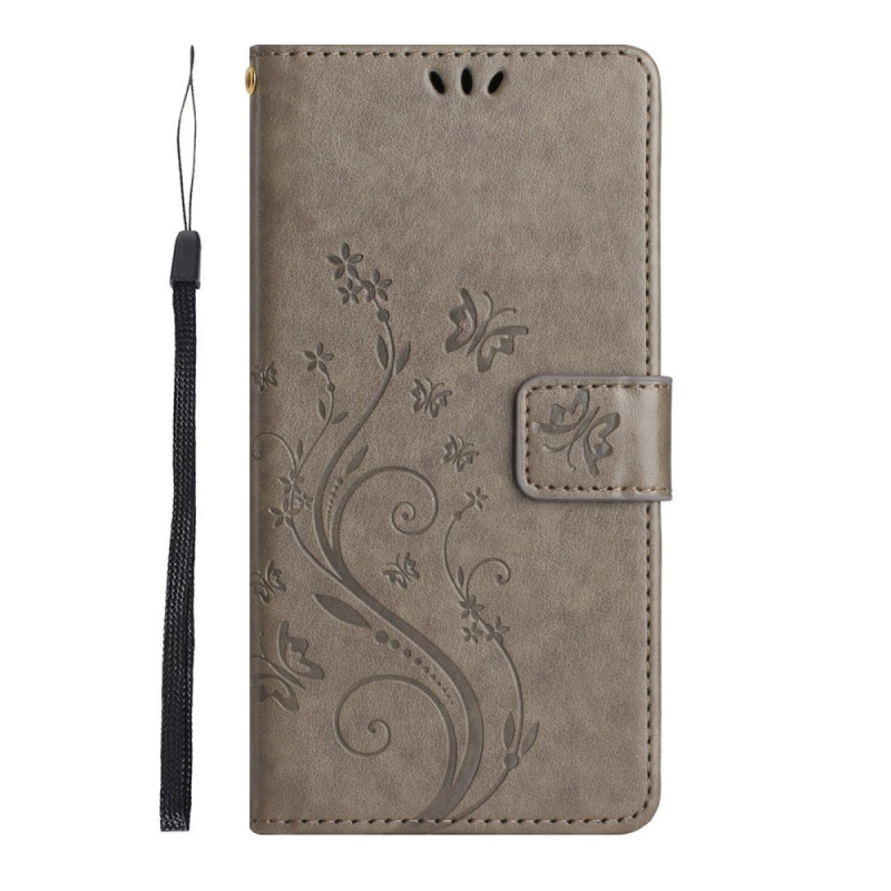 Motorola Edge 60 Neo / 50 Neo Hülle mit Schmetterlings- und Blumenmotiv