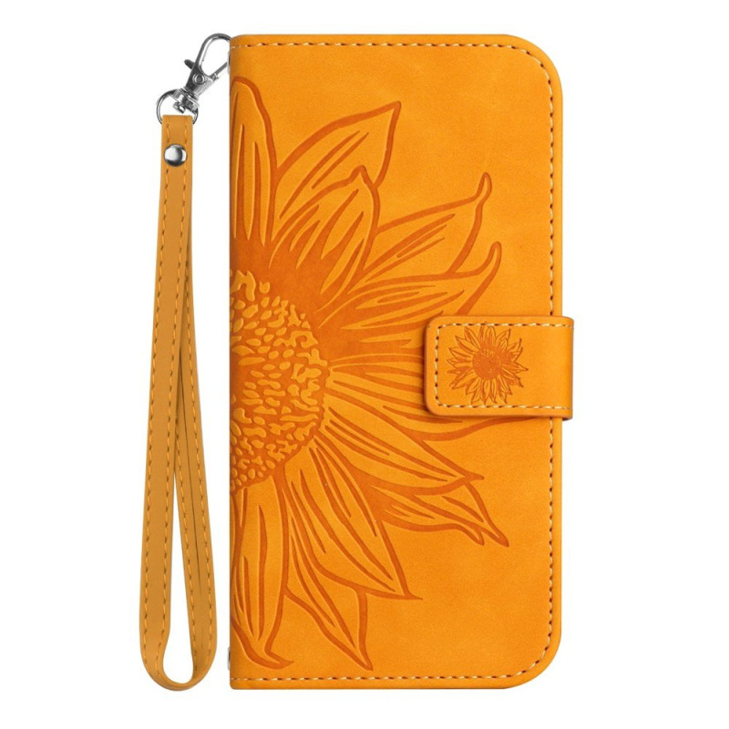 Xiaomi Redmi A7 Pro Tasche Sonnenblumenabdruck mit Riemen