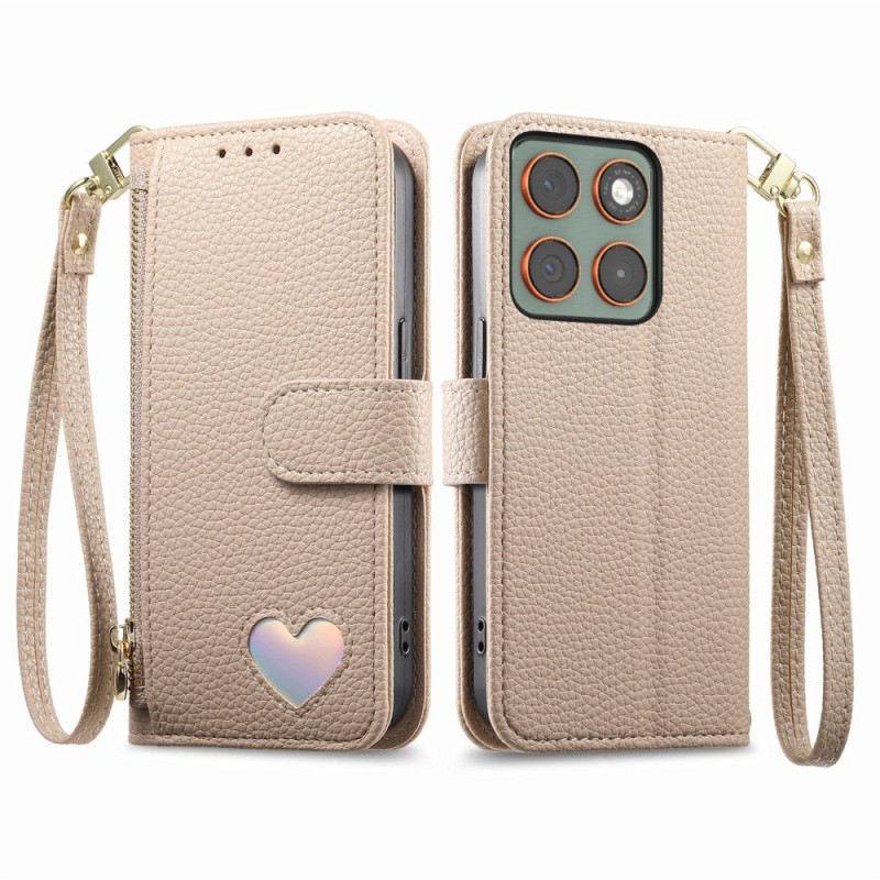 Motorola Edge 70 Fusion Tasche mit Reißverschluss im Herzdesign