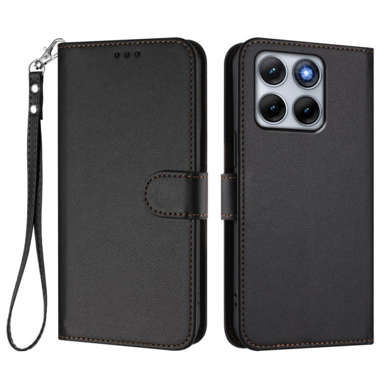 Motorola Edge 70 Fusion Style Lederhülle mit Trageriemen