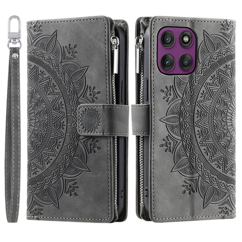 Hülle Moto G77 / G67 Wildlederoptik Mandala
