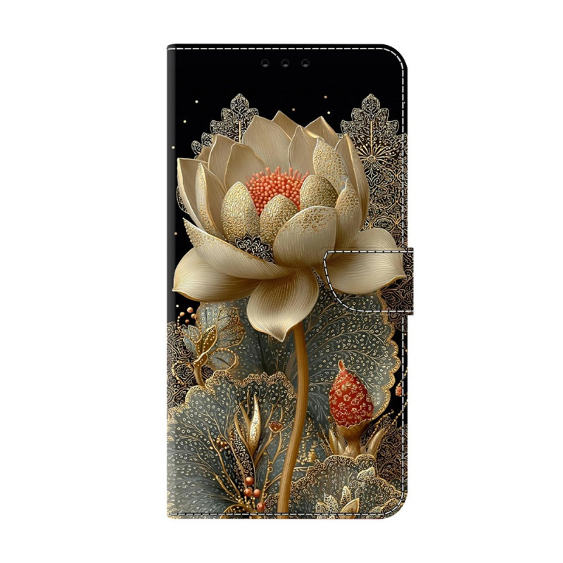 Hülle Moto G77 / G67 Blumen Gold