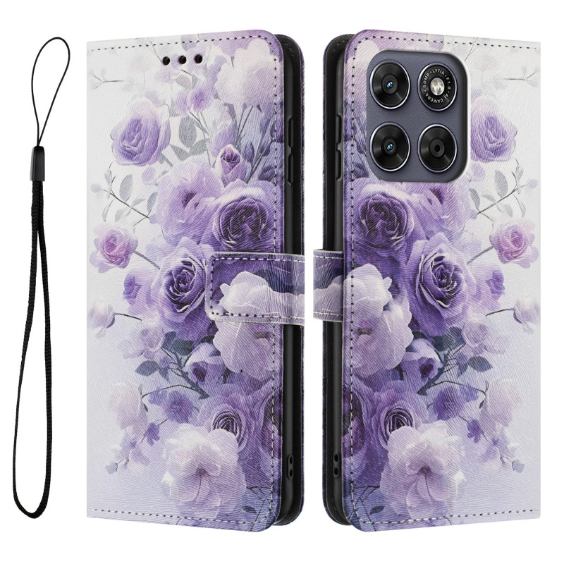 Moto G77 / G67 Hülle Violette Rosen