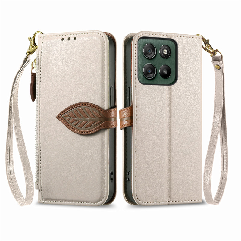 Hülle Moto G77 / G67 Verschluss Design Blatt