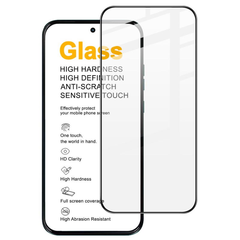 Vollständiger Schutz aus gehärtetem Glas für das Display des Moto G77 / G67 (Entsperrung durch Fingerabdruck)