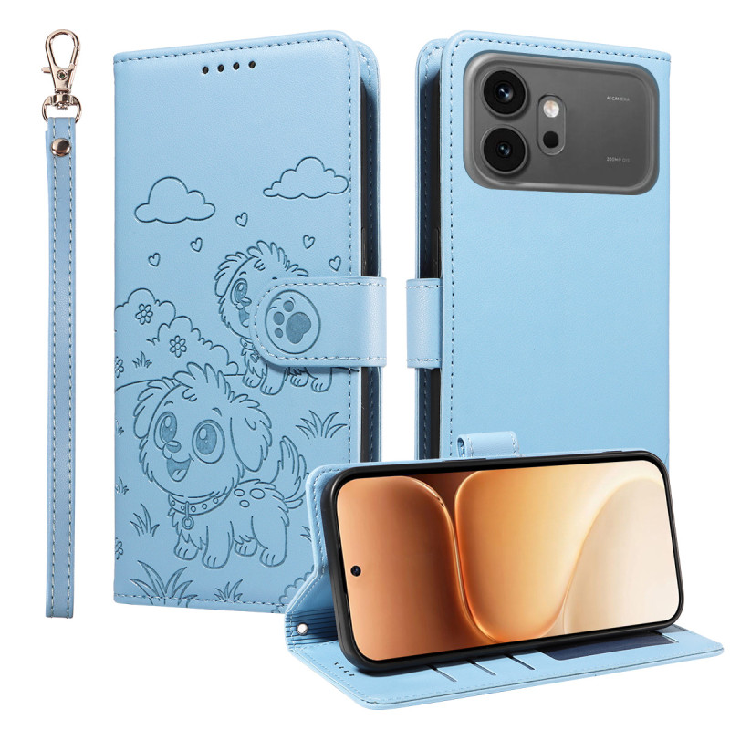 Tasche Honor 600 / 600 Pro Hunde mit Riemen (RFID-Sperre)