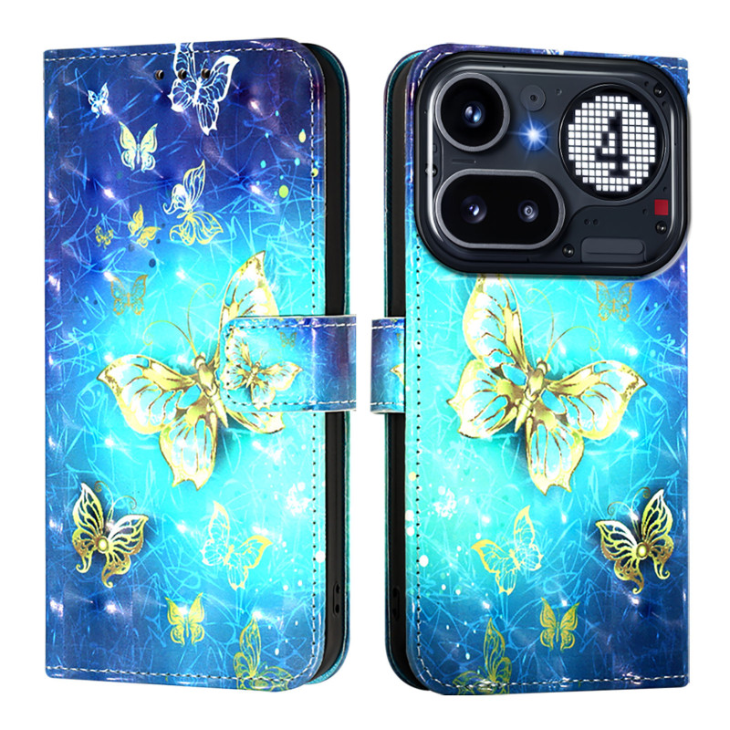 Nothing Phone (4a) Pro Hülle Goldene Schmetterlinge