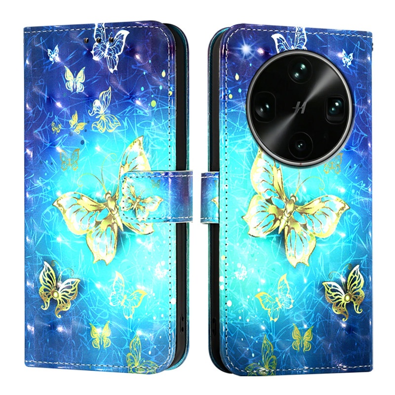 Hülle Oppo Find X9 Ultra 5G Goldene Schmetterlinge