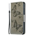 Xiaomi Redmi Note 7 Tasche Bedruckte Schmetterlinge mit Riemen