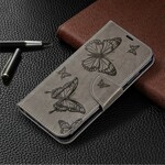 Xiaomi Redmi Note 7 Tasche Bedruckte Schmetterlinge mit Riemen