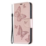 Xiaomi Redmi Note 7 Tasche Bedruckte Schmetterlinge mit Riemen Xiaomi Redmi Note 7 Tasche Bedruckte Schmetterlinge mit Riemen