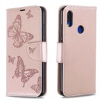 Xiaomi Redmi Note 7 Tasche Bedruckte Schmetterlinge mit Riemen Xiaomi Redmi Note 7 Tasche Bedruckte Schmetterlinge mit Riemen