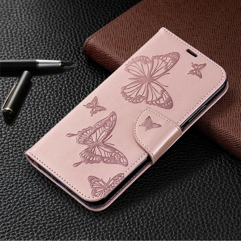 Xiaomi Redmi Note 7 Tasche Bedruckte Schmetterlinge mit Riemen Xiaomi Redmi Note 7 Tasche Bedruckte Schmetterlinge mit Riemen