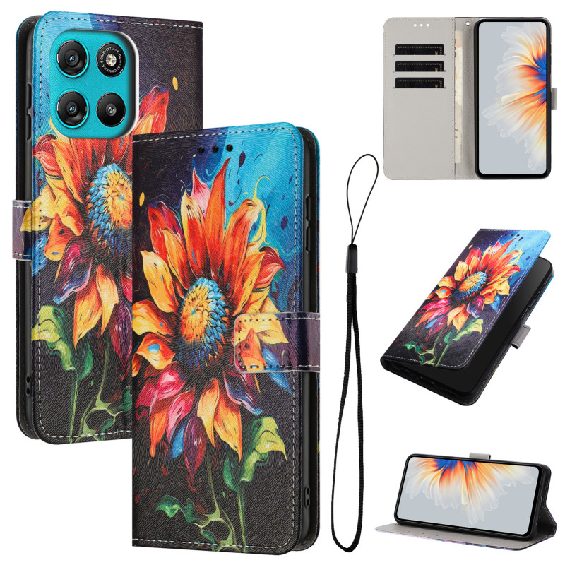 Tasche Moto G67 Power / G57 Power Sonnenblumen